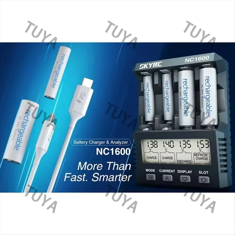 NC1600 AA/AAA Battery Charger Discharge for 4 AA NiMH Rechargeable Batteries Recharge Pro Charger for Double A Batteries