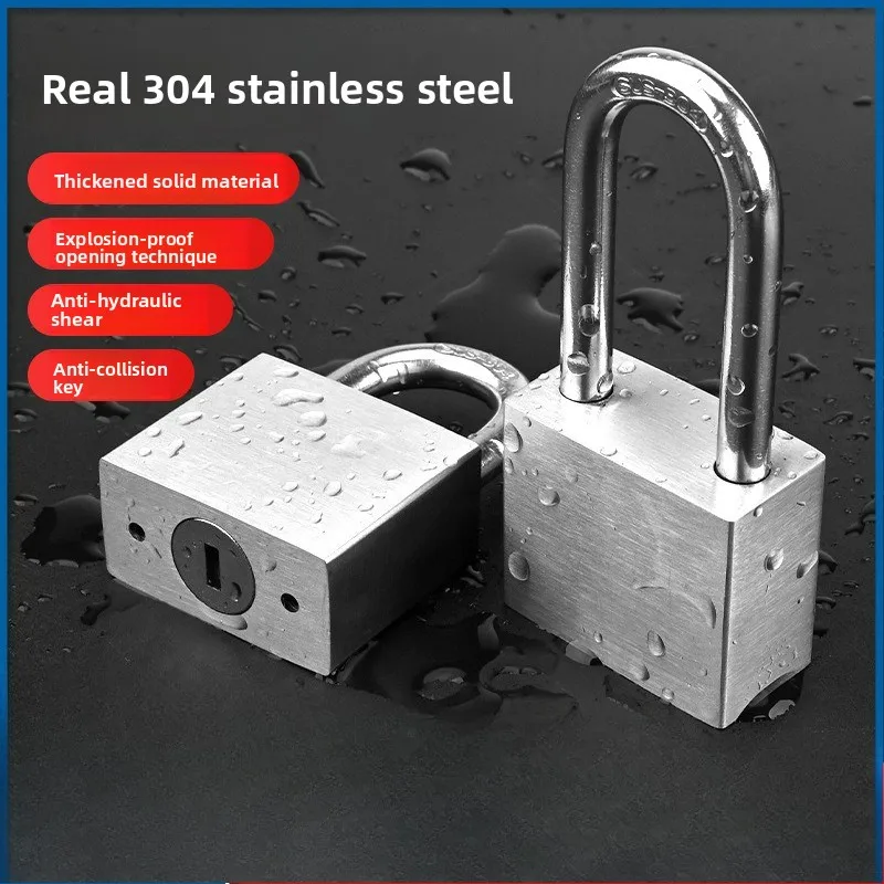 

Outdoor Courtyard Lock Head Made of 304 Stainless Steel, Waterproof, Rust Proof, Anti Pry, Anti-theft Padlock, Door Lock
