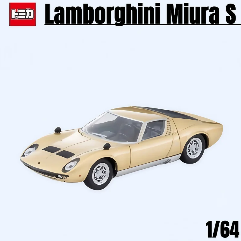 TOMICA TLV 1:64, N Lamborghini Lamborghini Miura S Gold, alloy die-cast static miniaturized car Fashion play model, boy toy.