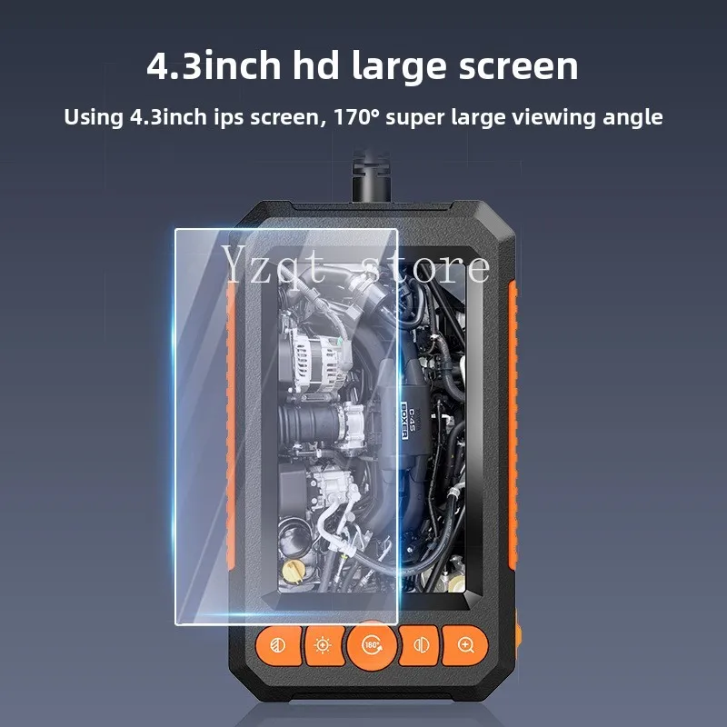 New high definition endoscope with screen, handheld convenient car detector 8mm portable industrial endoscope