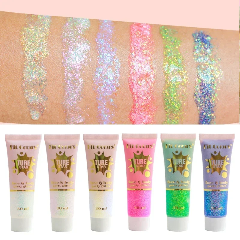 Heallor-Gel brillante para el cuerpo, Gel para uñas, cara, Flash, ojo, lentejuelas sueltas, crema, joyas de diamantes de imitación, decoración de maquillaje, fiesta Festiva