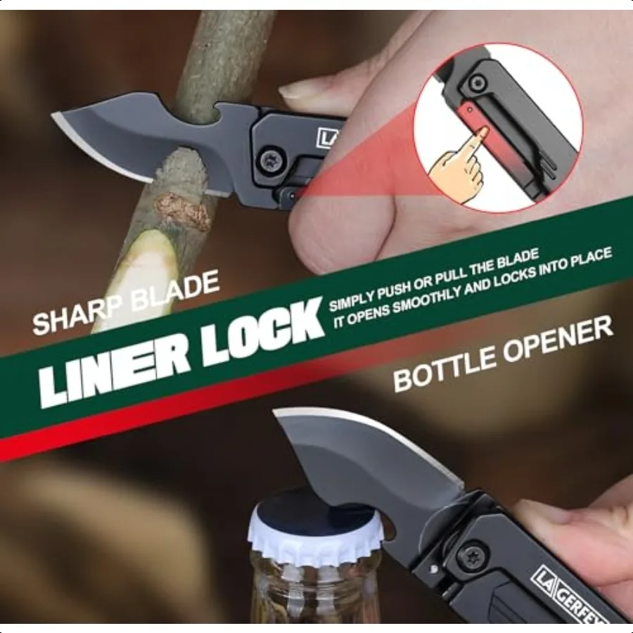 Zakmes Cadeaus voor mannen Sleutelhanger Multitool Box Cutter met 1,8 inch mes Kleine zakmessen voor dagelijks dragen Kous St