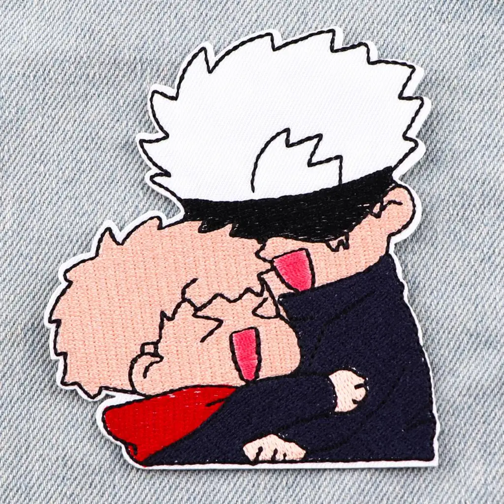 Anime Patches em Roupas, Satoru Gojo, Ferro em Patches Bordados para Vestuário, DIY Stripes Applique Acessório