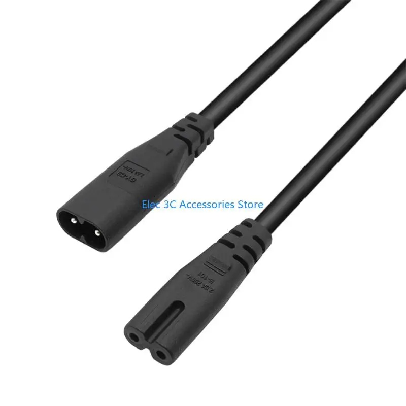 Y51A IEC C7 to C8 Power Adapters Cable For Equipment 2x0.75mm² Coppers Cores