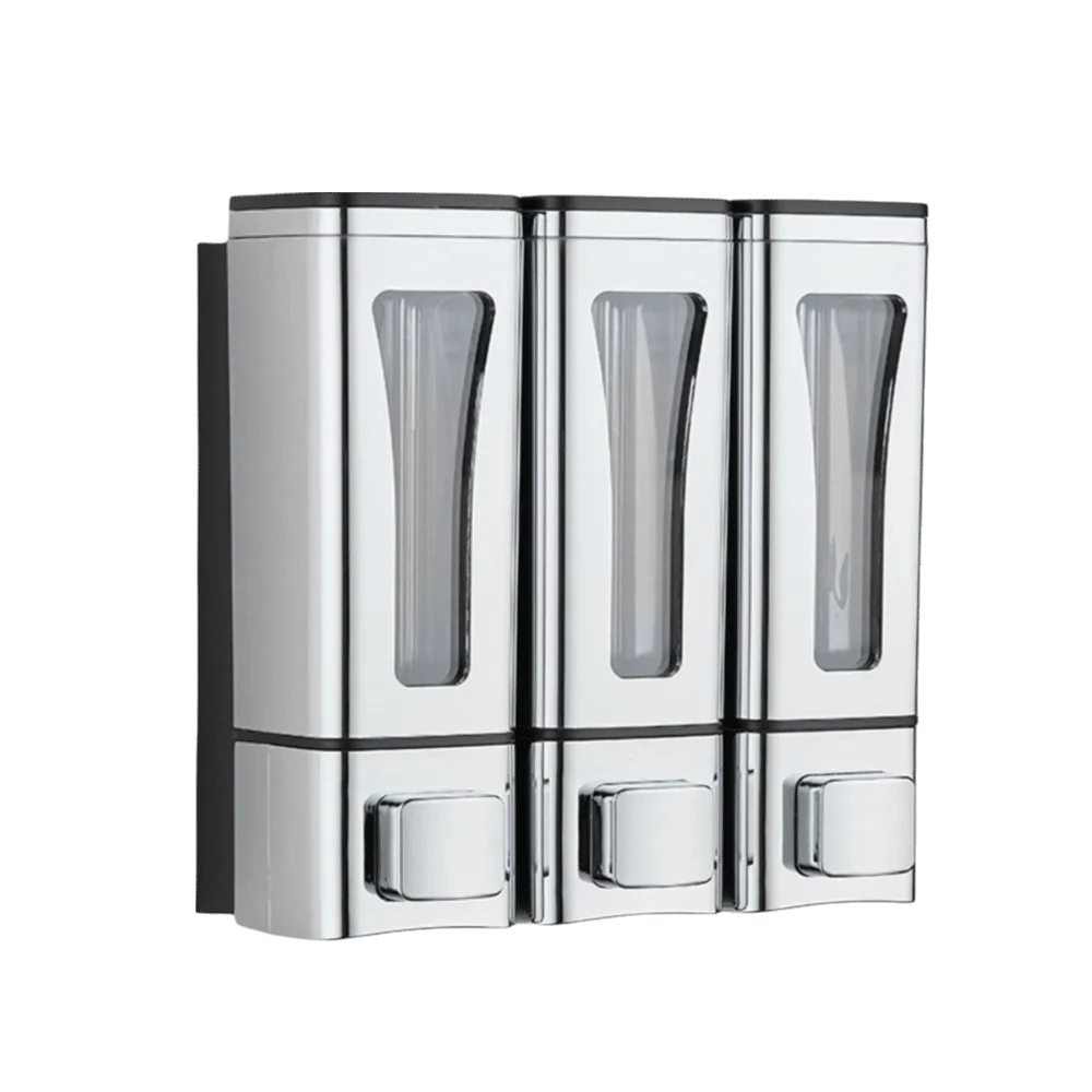 

Large Capacity Wall-Mount Soap Dispenser Multi Chamber Refillable Multi-Head Soap Dispenser Drip Type 3 Head