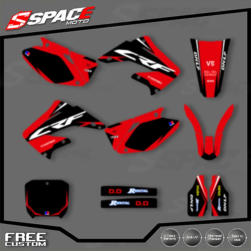 

SPACE Custom Motorcycle Graphics Background Decal for HONDA CR125 250 2002 2003 CR125 250 2004 2005-2012 Decals Stickers Kits 14