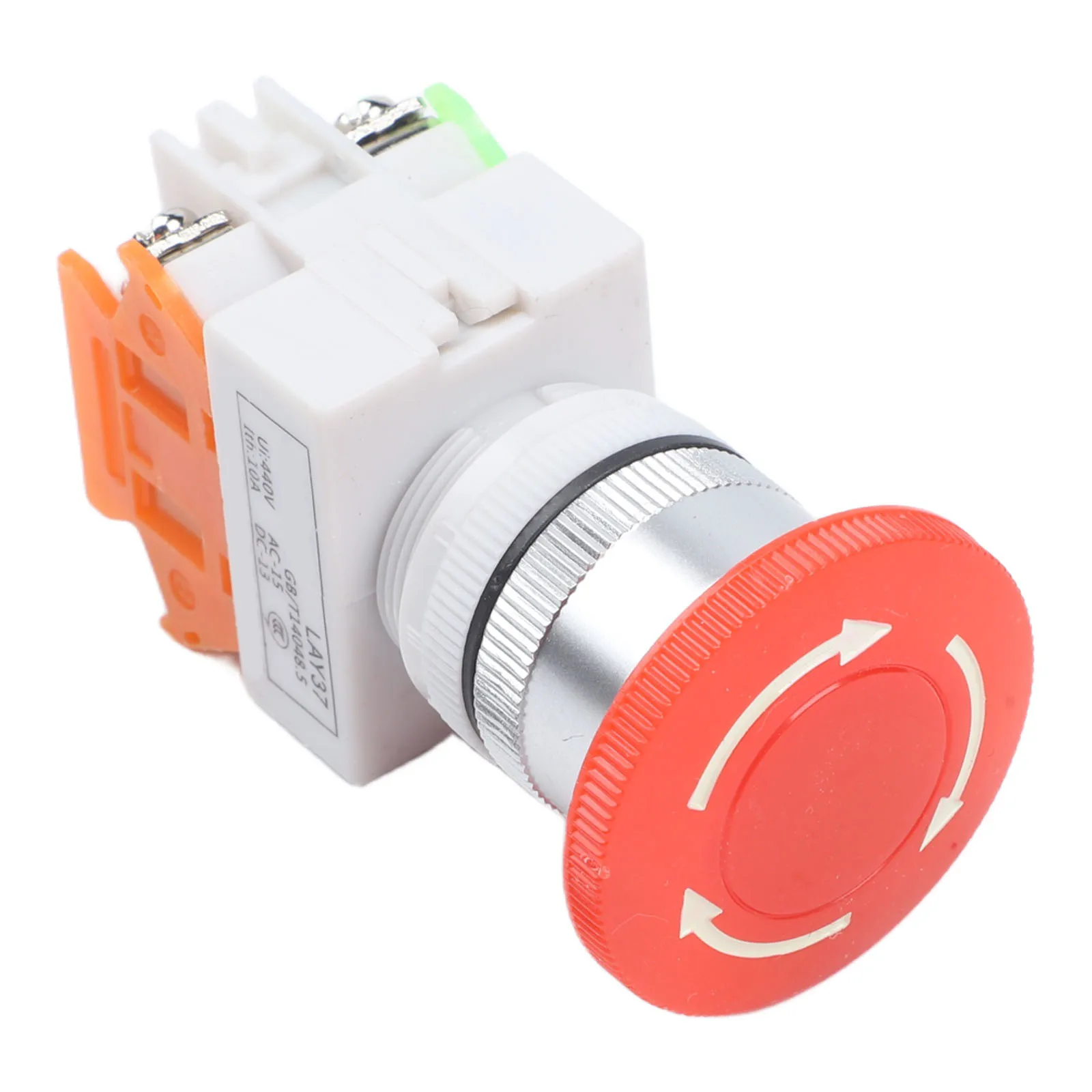 Red Mushroom Cap Exigent Stop Switch Metal And Plastic Self-locking Type Self Locking Push Button Max Depth 2.8 Inches - view 5