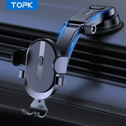 TOPK Car Phone Holder, Universal Car Phone Mount for Dashboard, 360° Rotatable Phone Holder for Car for All Smartphones