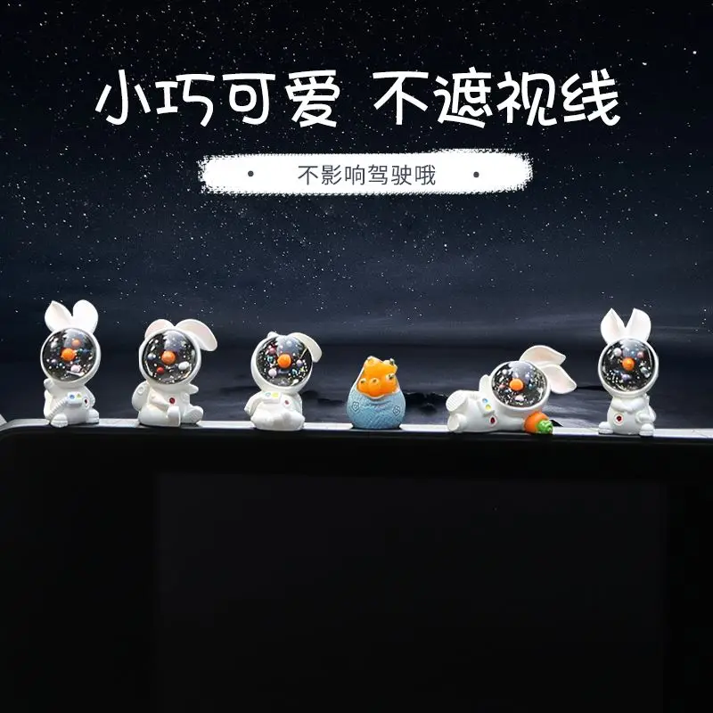2025 Starry Sky Rabbit Car Ornament New Design Cute Popular Astronaut Car Dashboard Interior Decoration for Women