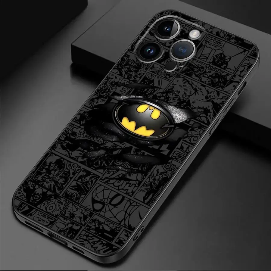 B-Batman Hero Logo Phone Case for Apple iPhone 15 16 Pro XS Max 13 14 Plus XR SE 7 8 12 11 Pro plus Matte