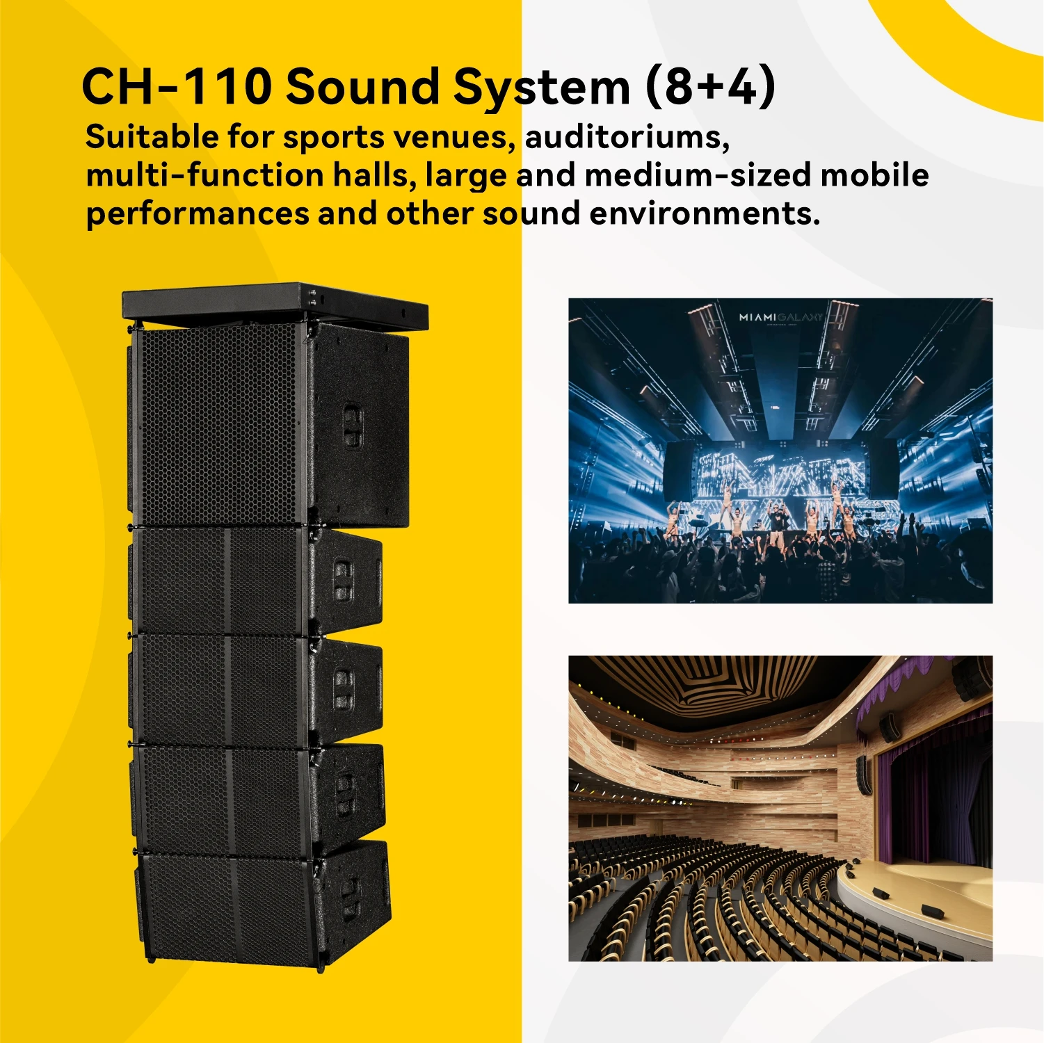 CHORDIO CH-110 Single 10\" Passive Line Array Speaker Professional Concert Stage Performance Sound System for Church Concerts