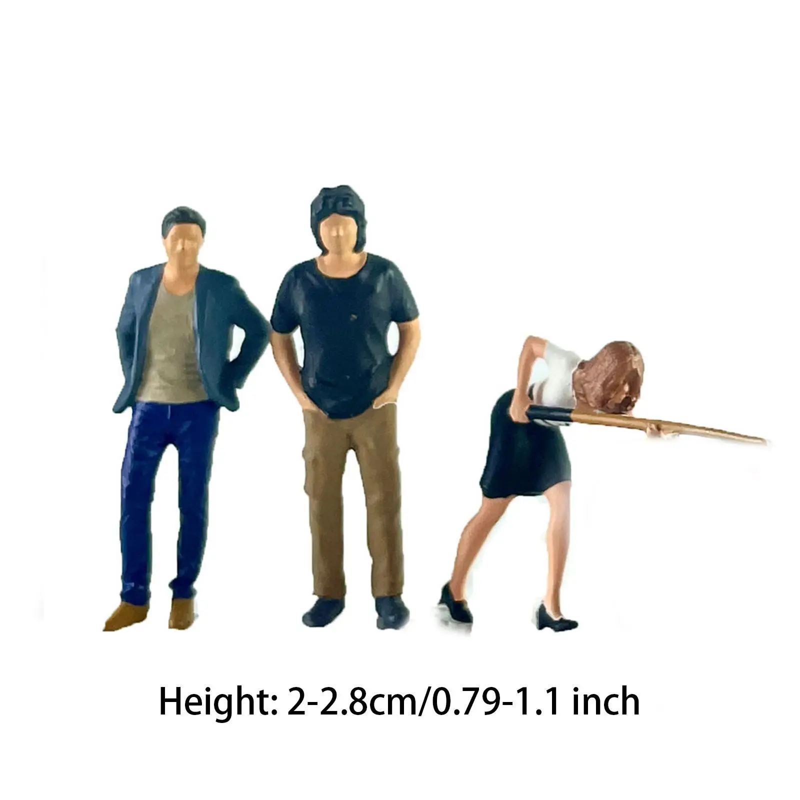 Set Model Figur Biliar Miniatur Pengukur S Tata Letak Model Figur Orang 1:64