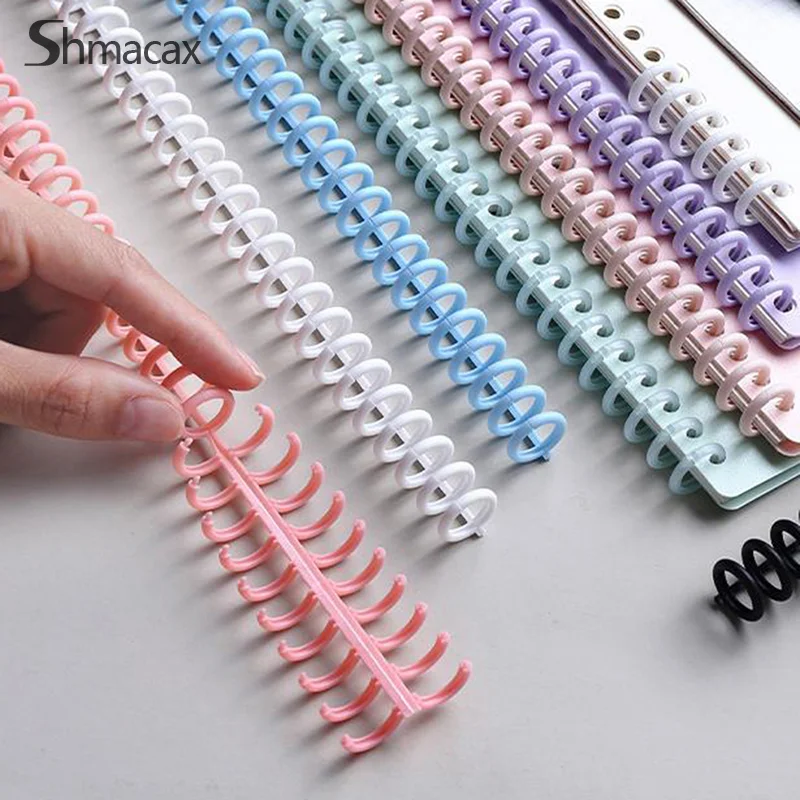 30 Holes Loose-leaf Plastic Binding Ring Spring Spiral Rings Binder Strip For A4 Paper Notebook Stationery Office Supplies