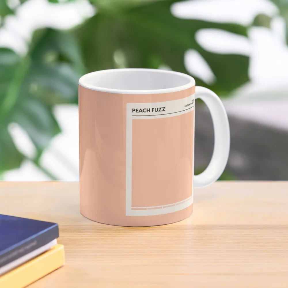 Peach Fuzz Pantone Color Of The Year 20  Mug Gifts Picture Photo Cup Drinkware Printed Tea Design Handle Round Simple Image