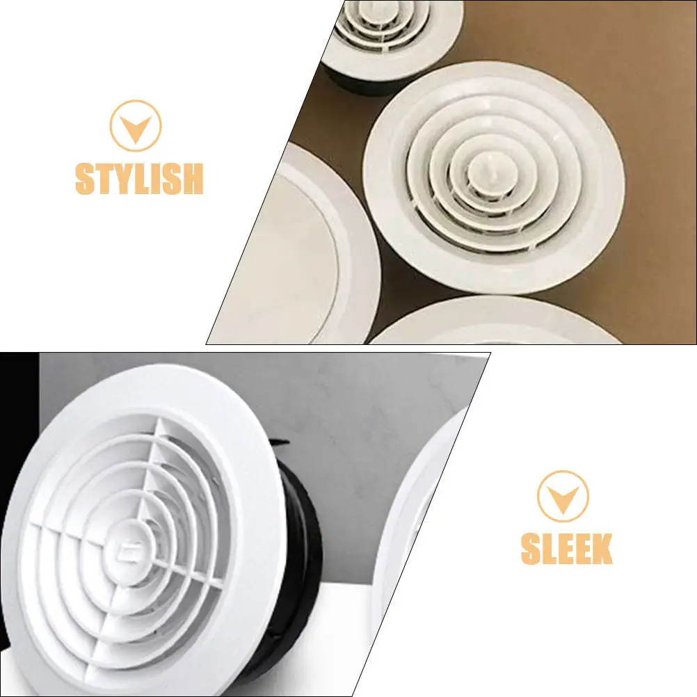 Round Adjustable Exhaust Vent Cover ABS Strong Wear-Resistant Soffit Ceiling Vent Deflector Soffit Vents Exhaust Fan Cover