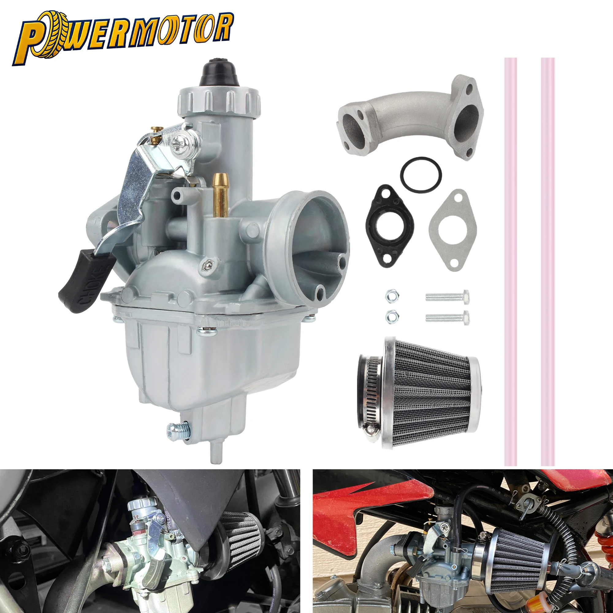 

VM22 Motorcycle 26mm Carburetor With Intake Kit For Honda 212cc GX160 GX200U 196cc KT196 Motocross High Performance Carburettor