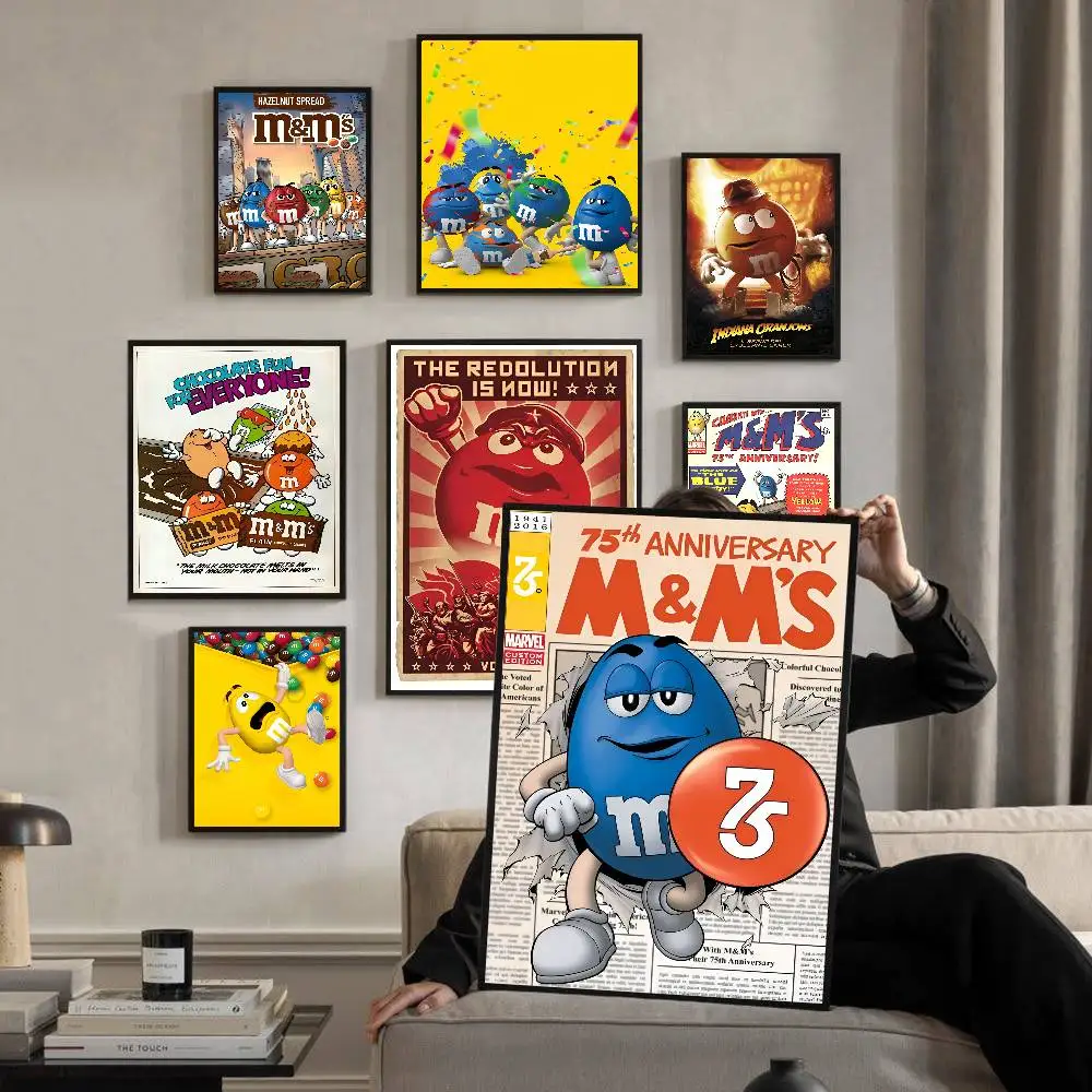 كاندي M-MS C-الشوكولاتة M&M'S ملصق نوعية جيدة يطبع وملصقات غرفة عتيقة مقهى ديكور ديكور المنزل