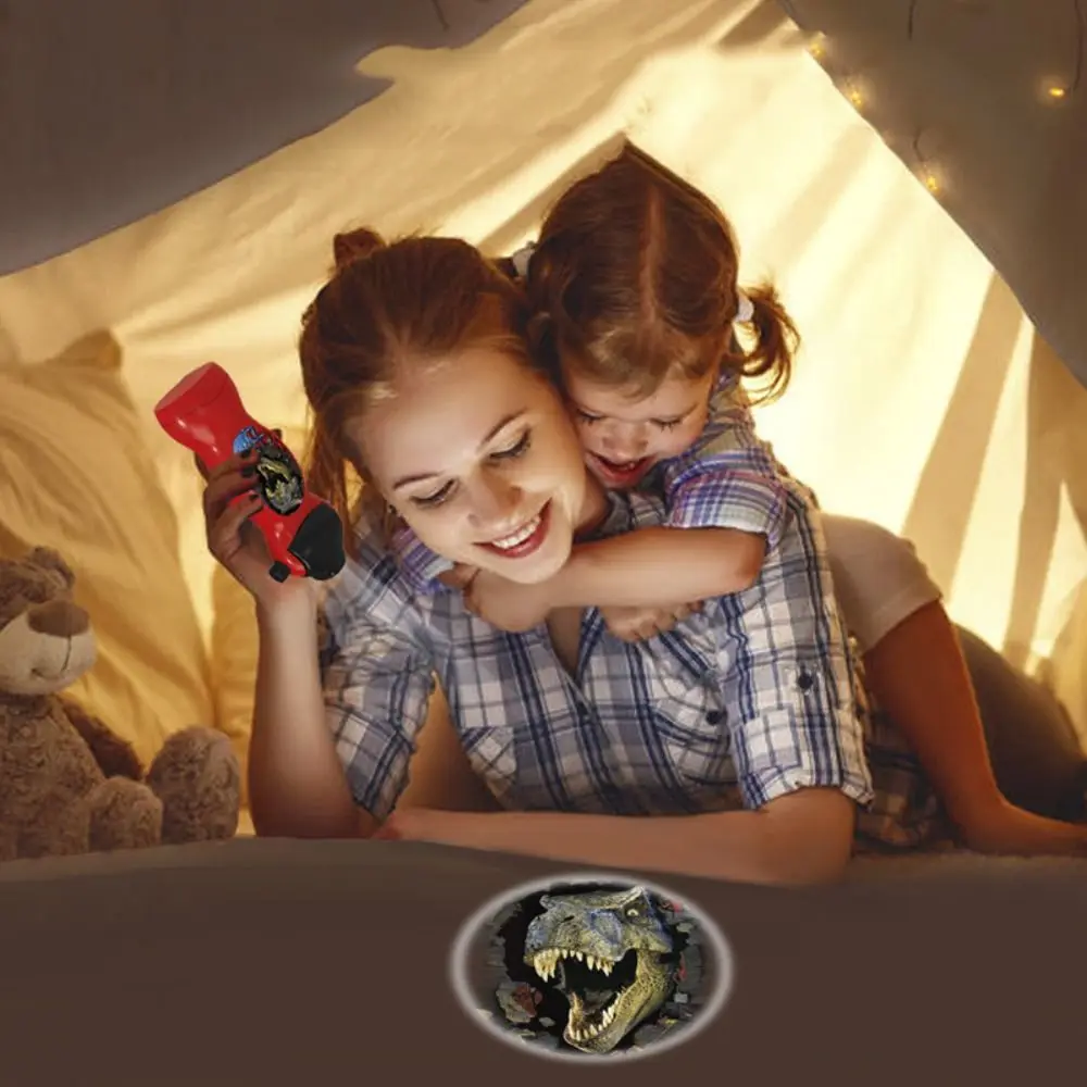 Plastic projectorlamp Educatief speelgoedpuzzel 24-patronen Dierenpatroon Fakkelprojector Vroeg onderwijs Mini