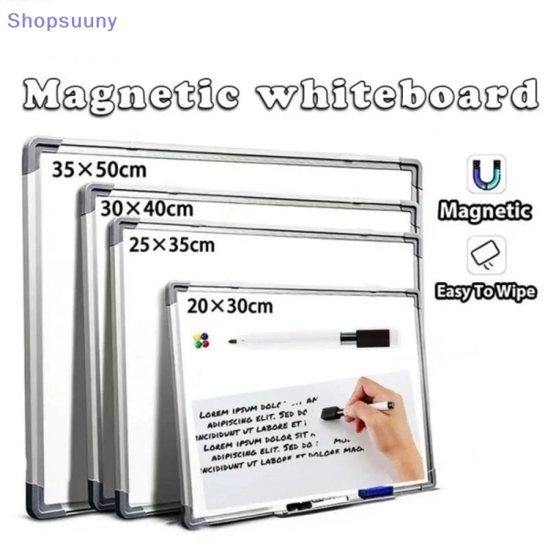 [SU]Wall-Mounted Double-Sided Magnetic Aluminum Whiteboard With Two Magnets And Whiteboard Marker With Eraser Teaching Learning