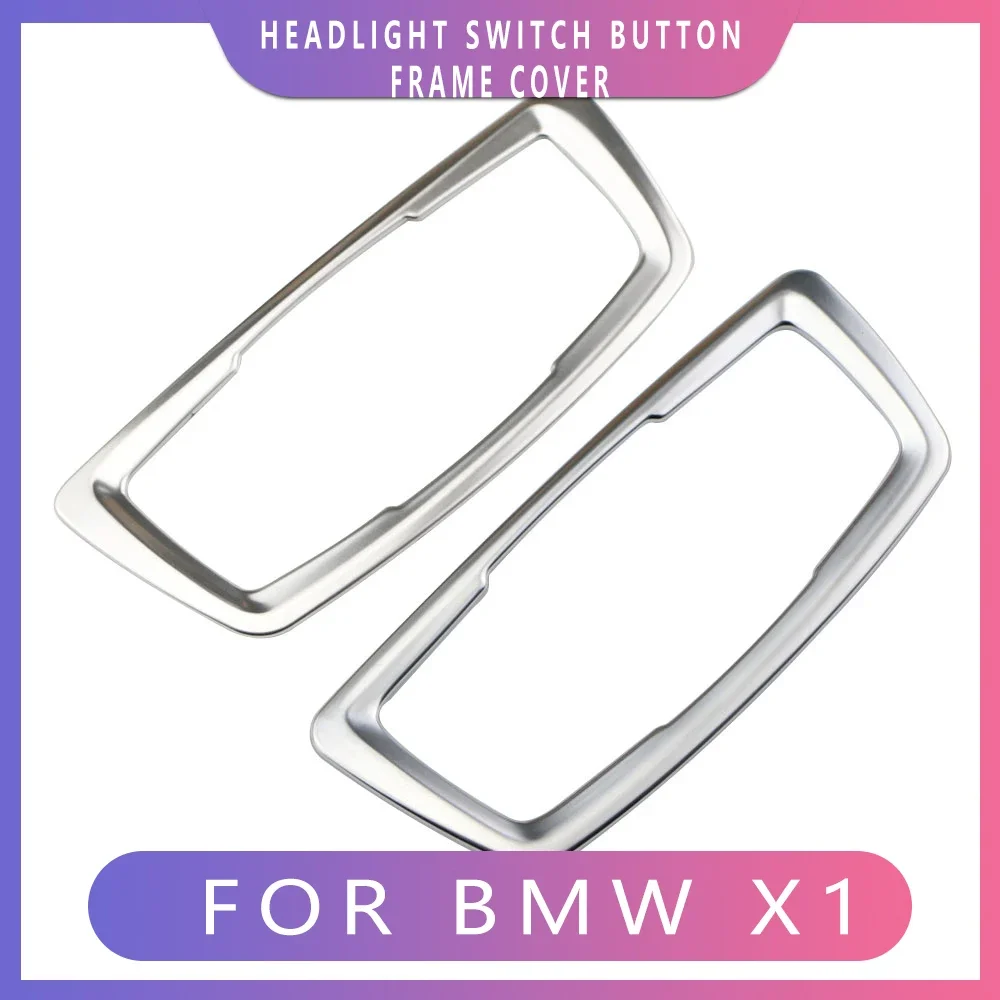 Car Headlight Switch Button Frame Cover Trim for BMW X1 F48 2016 2017 2018 2019 2020 X2 F39 Decoration Sticker Accessories