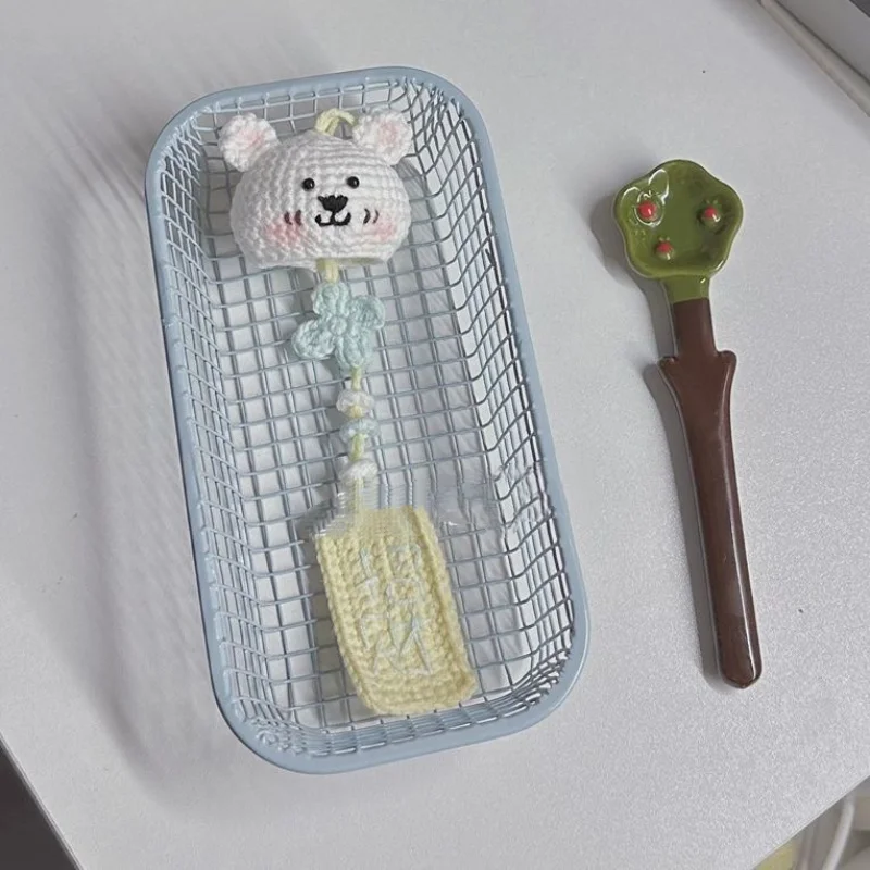 리락쿠마 주변 상품 신모델 풍경종 귀여운 만화 캐릭터 자조적인 곰 창의적인 수제 완제품 니트 자동차 장식품