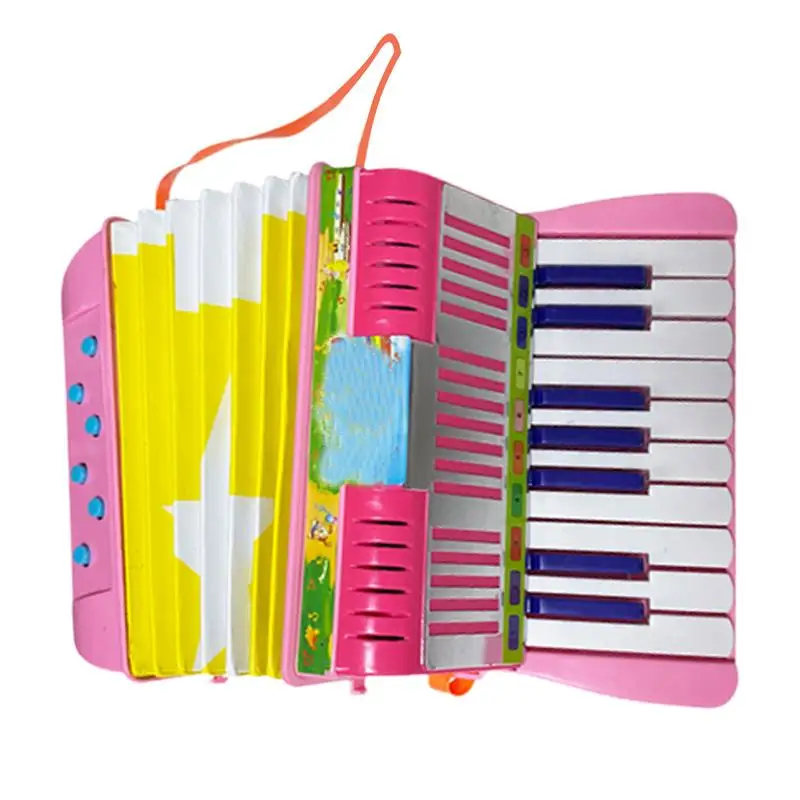 

Button Accordion For Kids Small 17 Keys Button Accordion 6Bass Accordion Toy Lightweight Educational Toy Cute Preschool Musical