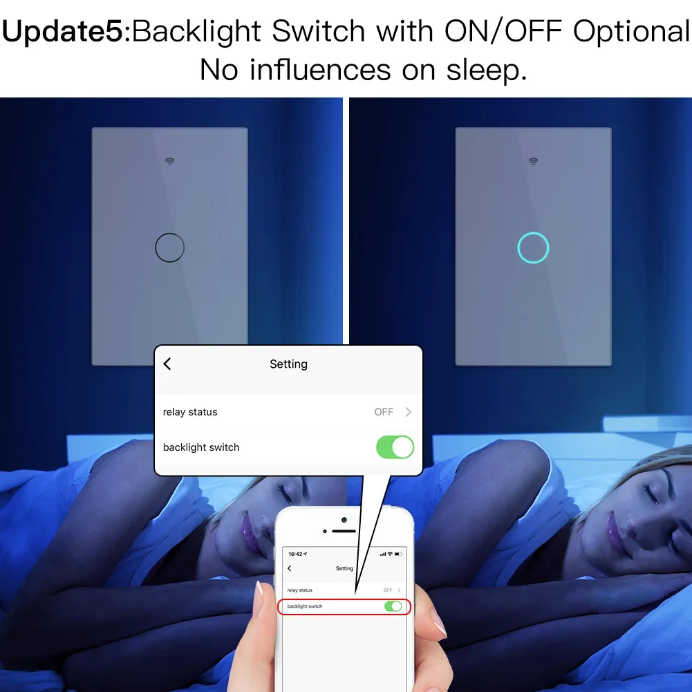 Moes Tuya Wi-Fi Smart Glass Panel Switch США 1-4 Gang Smart Light Switch Smart Life App Control, Голосовое управление Alexa, Google Home