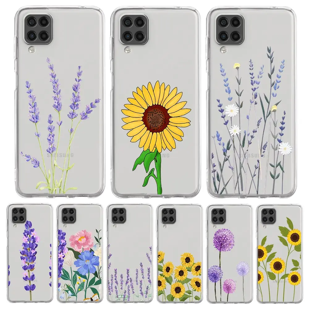 

sunflower Flower Lavender Purple Case For Samsung A13 A33 A73 A53 A23 A51 A71 A21S A12 A11 A31 A41 A01 A03S A22 A52 A32 5G Cover