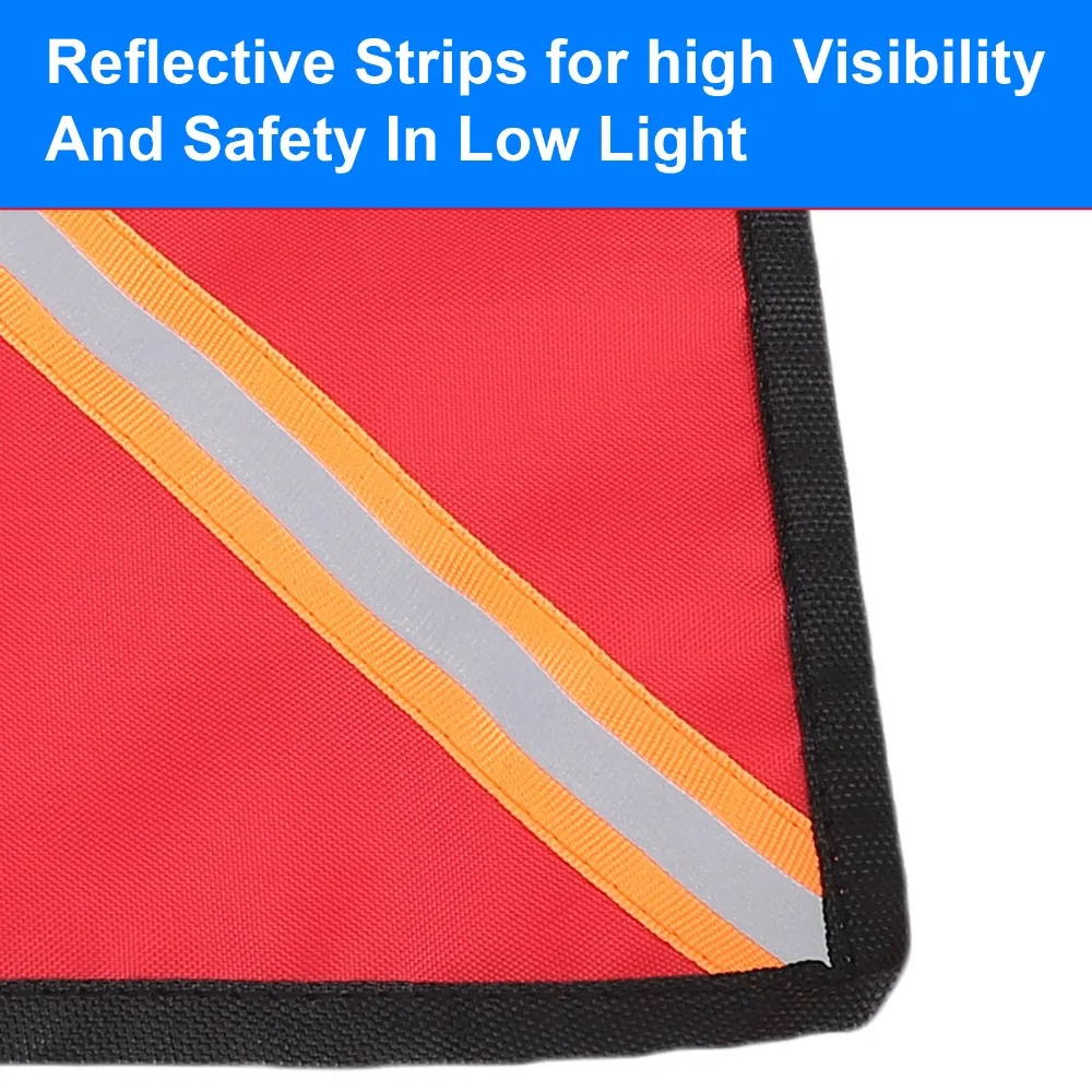 2PCS Durable 12.6*12.6in Safety Warning Flags Red Reflective Safety Flags Truck Load Flags Road Safety
