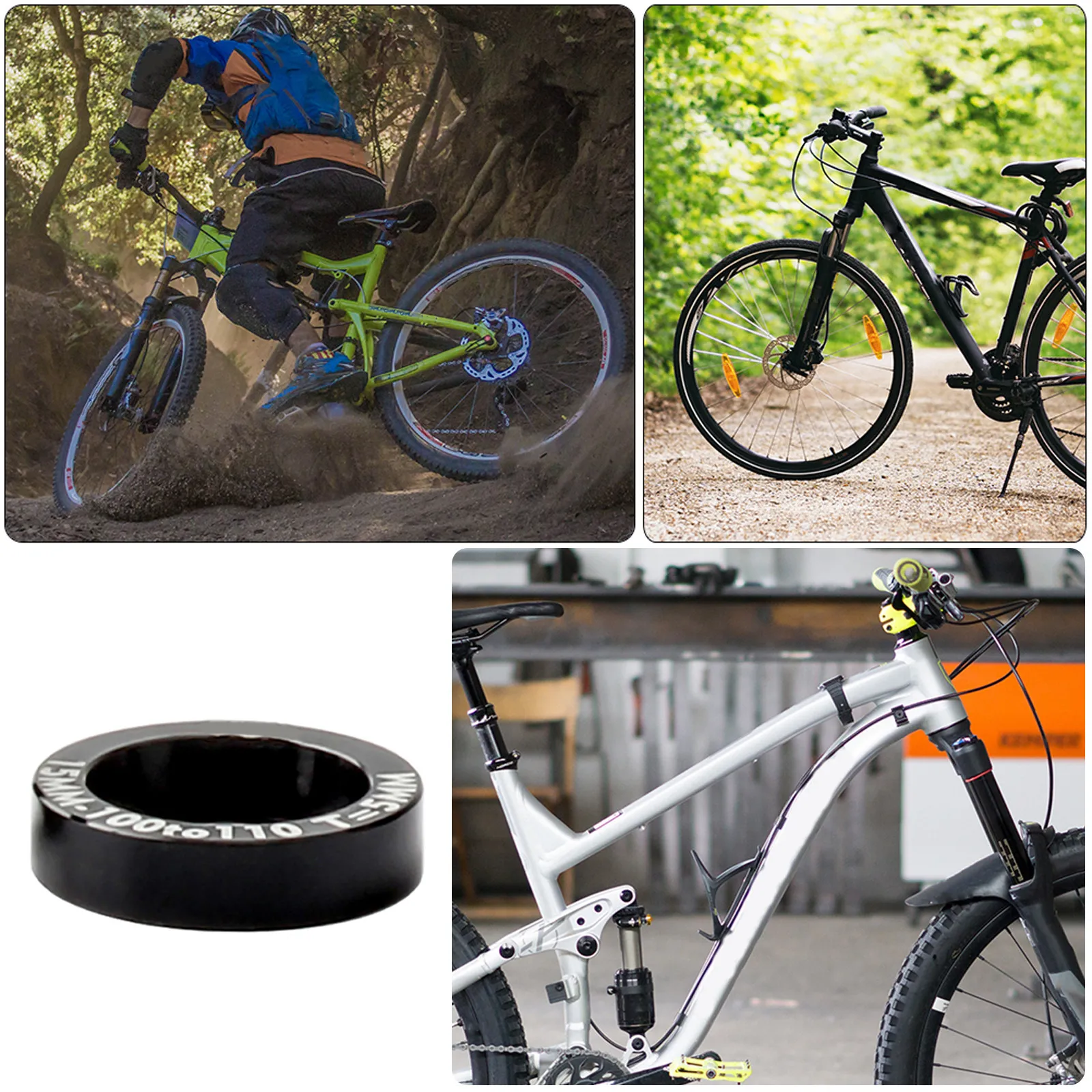 2Pcs Mountain Conversion Washer 5Mm Lightweight Aluminum Alloy Spacer for 100 to 110Mm Hub Fastener Bike Supplies