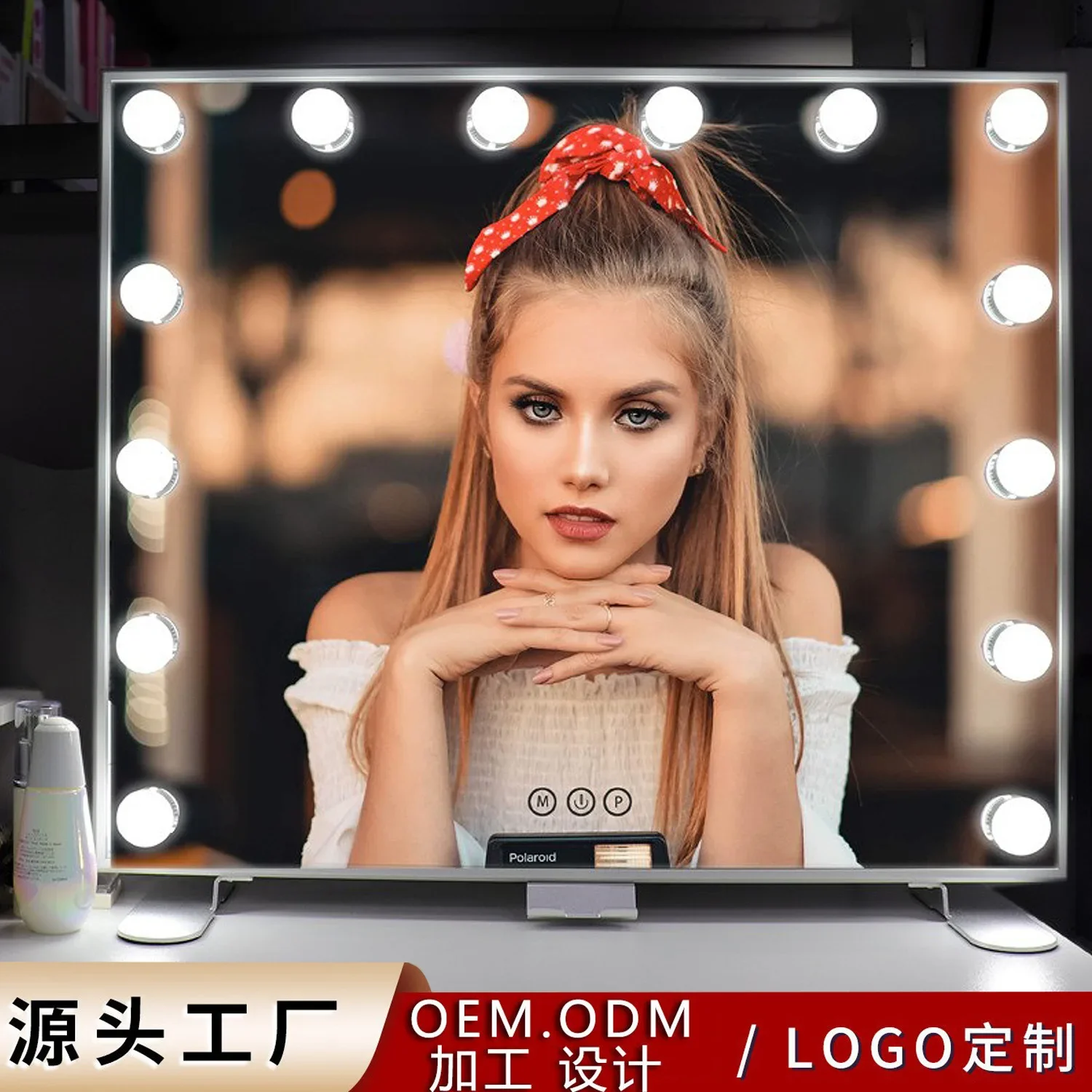 

Cross border popular desktop light bulb Hollywood LED makeup mirror desktop home Hollywood makeup mirror with light