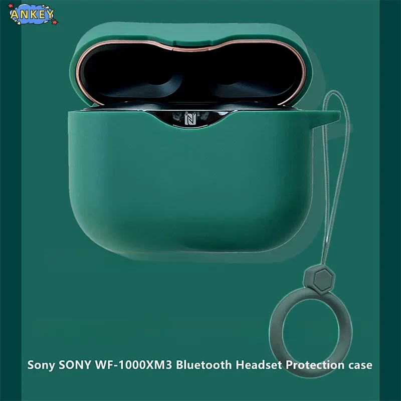 Custodia per Sony WF-1000XM3 Cover Guscio protettivo 1000xm3 Anello anticaduta Auricolari Bluetooth wireless in silicone morbido Trasporto