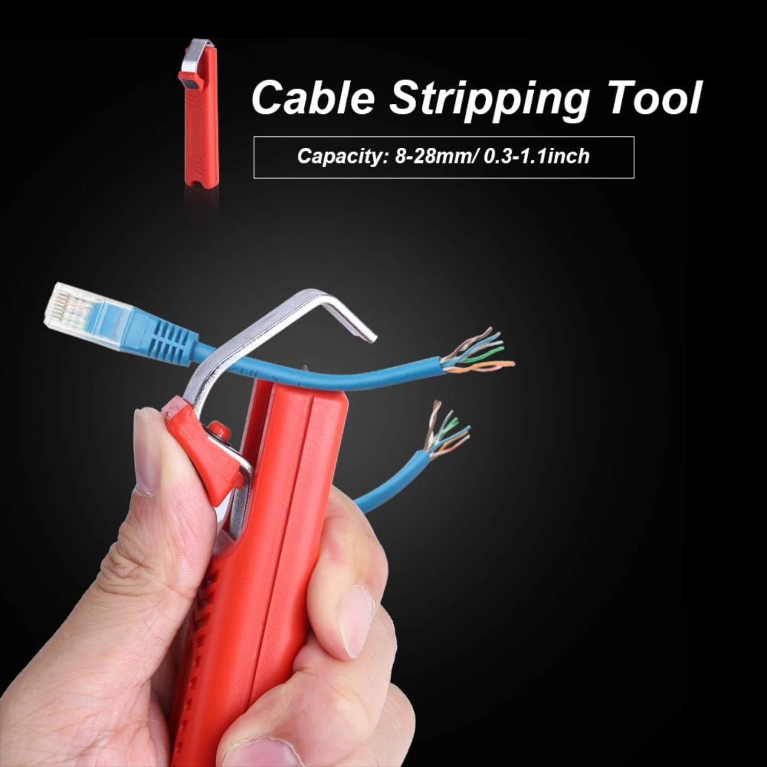 Efficient and Excellent Red Plastic Cable Stripper - Fast and Precise Wire Stripping Cutter Tool for PVC and Rubber Cables, Easy