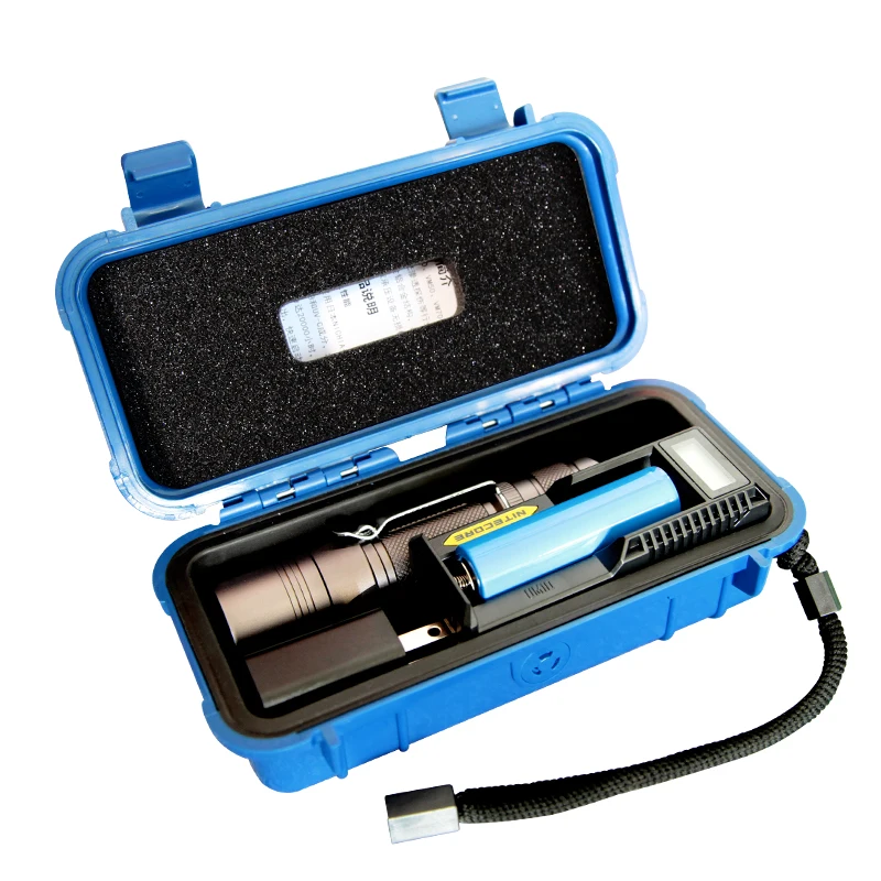 ไฟฉาย LED ชาร์จไฟได้ Yushi Industrial VM10 แสง UV-A บริสุทธิ์ 365nm สำหรับตรวจสอบธนบัตร พร้อมหลอด Nichia และใบรับรอง CE