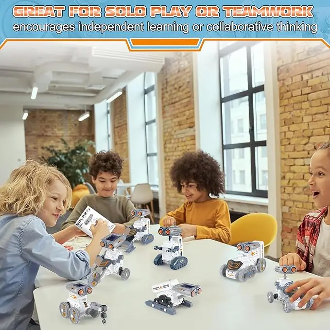 14 in 1 Kit Pembuatan Robot Tenaga Surya, Robot Tenaga Surya yang Sudah Dirakit, Mainan Blok, Puzzle Sains, Permainan Edukasi, Hadiah untuk Anak-Anak