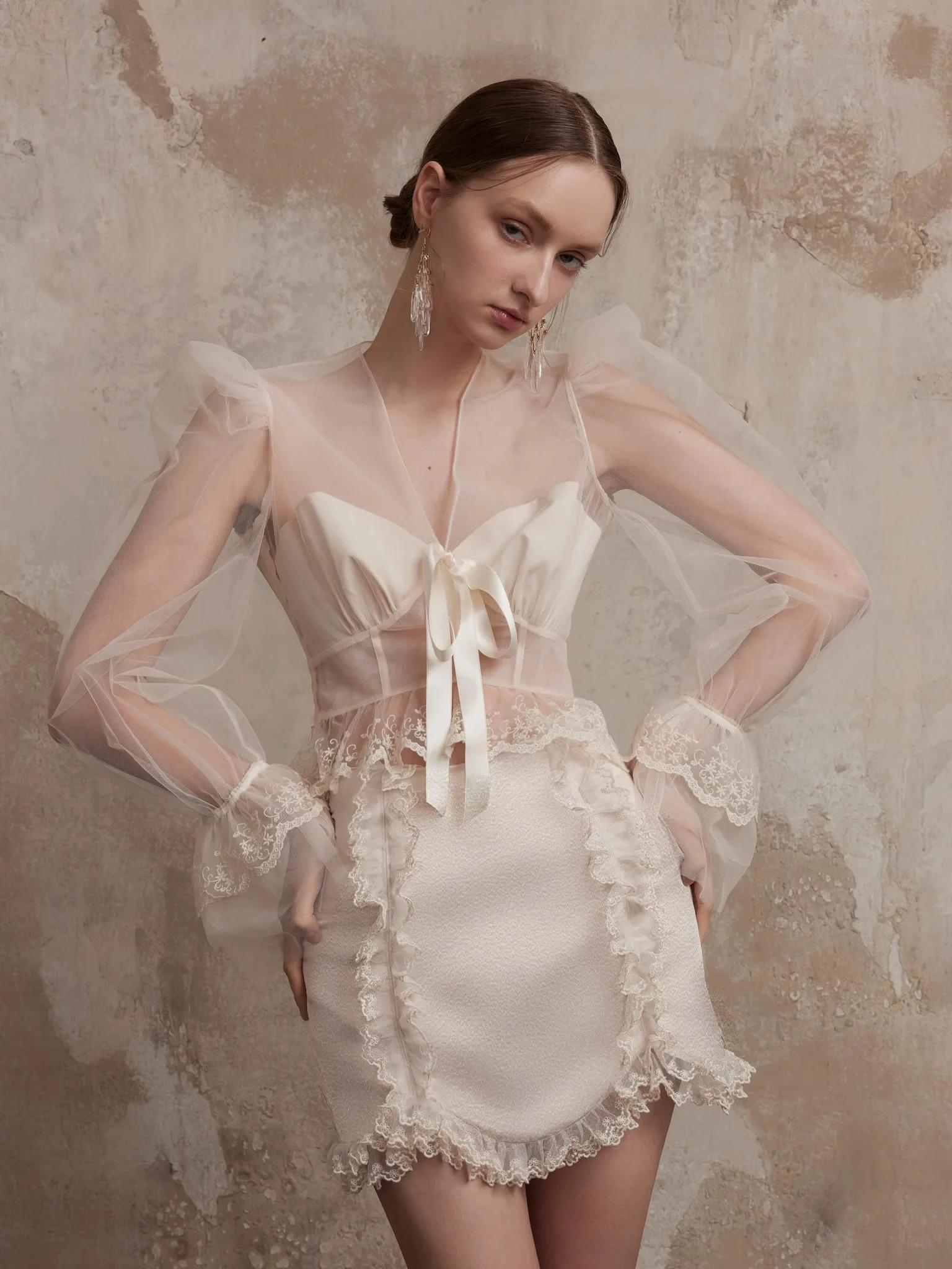 

Fa Sogno Original Lace Memory Retro High Waist ort Skirt Girls High Waist Bodycon Skirt French Sle Pure Color Casual Skirt