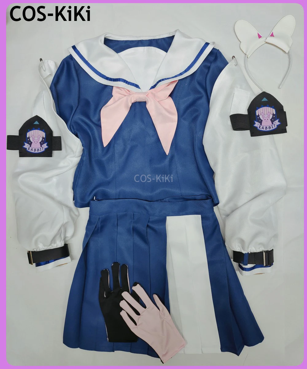 

COS-KiKi Blue Archive Tsukiyuki Miyako Sailor Suit Rabbit Team Lovely Uniform Cosplay Costume Halloween Party Role Play Outfit