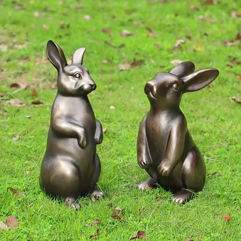 

Large Resin Rabbit Statues Cute Standing Big Bunny Outdoor Garden Patio Lawn Bunnies Figurine Rustic Sculpture Yard Home Decor