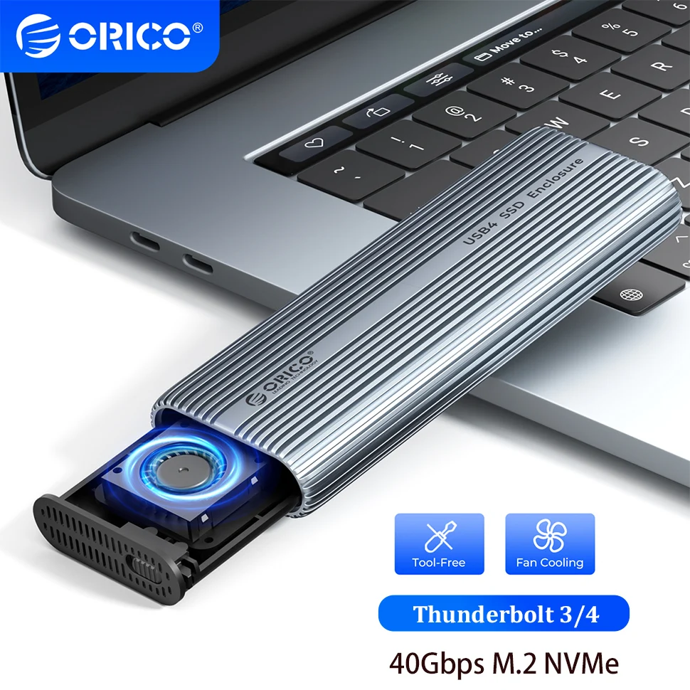 

Внешний корпус ORICO 40 Гбит/с M.2 SSD Корпус NVMe Тип C Крышка твердотельного накопителя M2 Жесткий диск Хранилище Коробка PCIe4.0 USB4/3.2/3.0