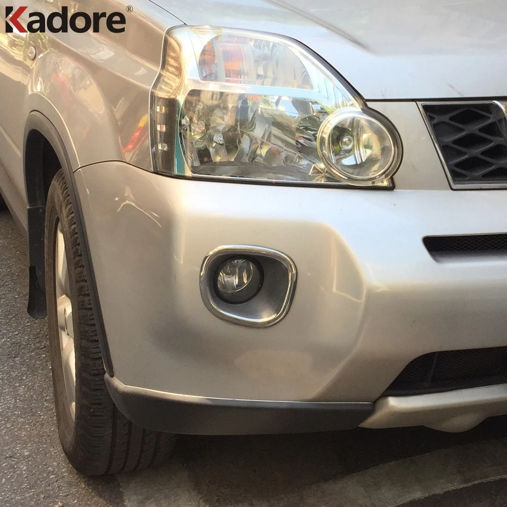 For Nissan X-trail 2007 2008 2009 2010 2011 Chrome Car Front Fog Light Lamp Cover Trim Foglight Bezel Trims Exterior Accessories