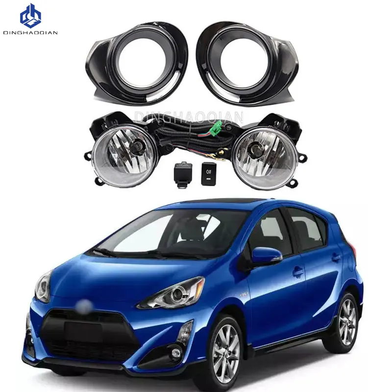 1 set Fog Lights Headlight for Toyota Prius c Aqua 2015 2016 2017  Fog lights Car Fog Lamp Kit With Harness Bulb Switch