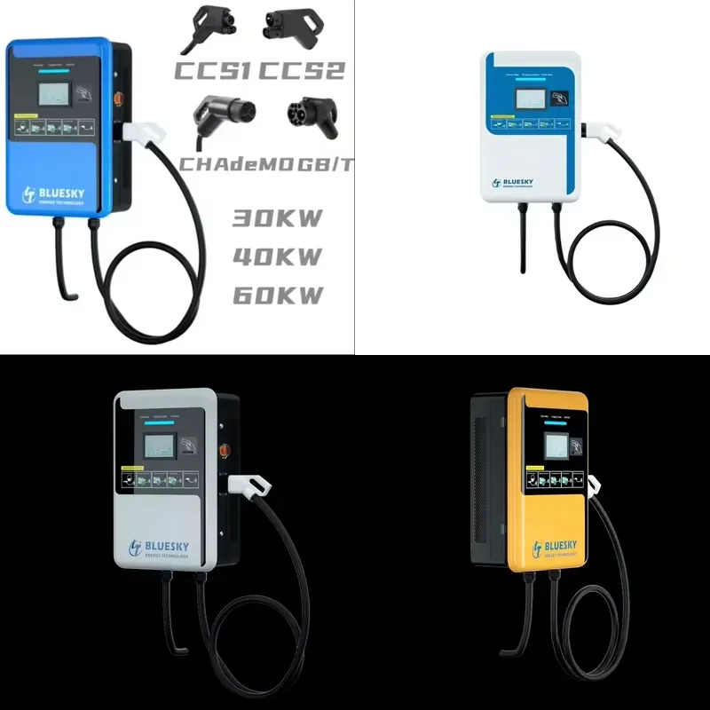 30KW Wall Mounted Fast DC GBT CCS EV Charger for Bluesky Manufacturer Smart APP Home Wallbox Charging Station Factory