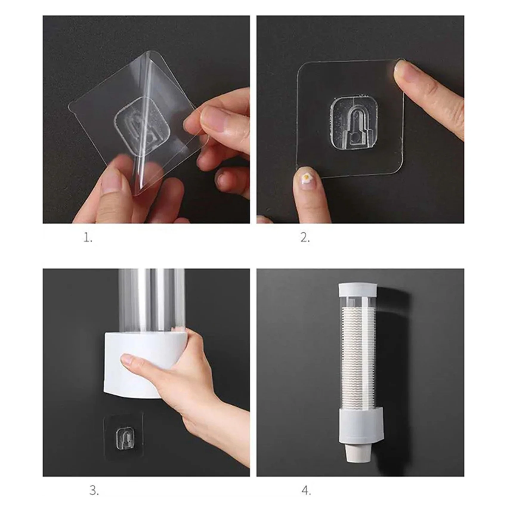 

2X одноразовый держатель для стаканов, автоматический держатель для стаканчиков, держатель для бумажных стаканчиков, настенное хранилище для стакана с водой, креативное хранилище-B51B