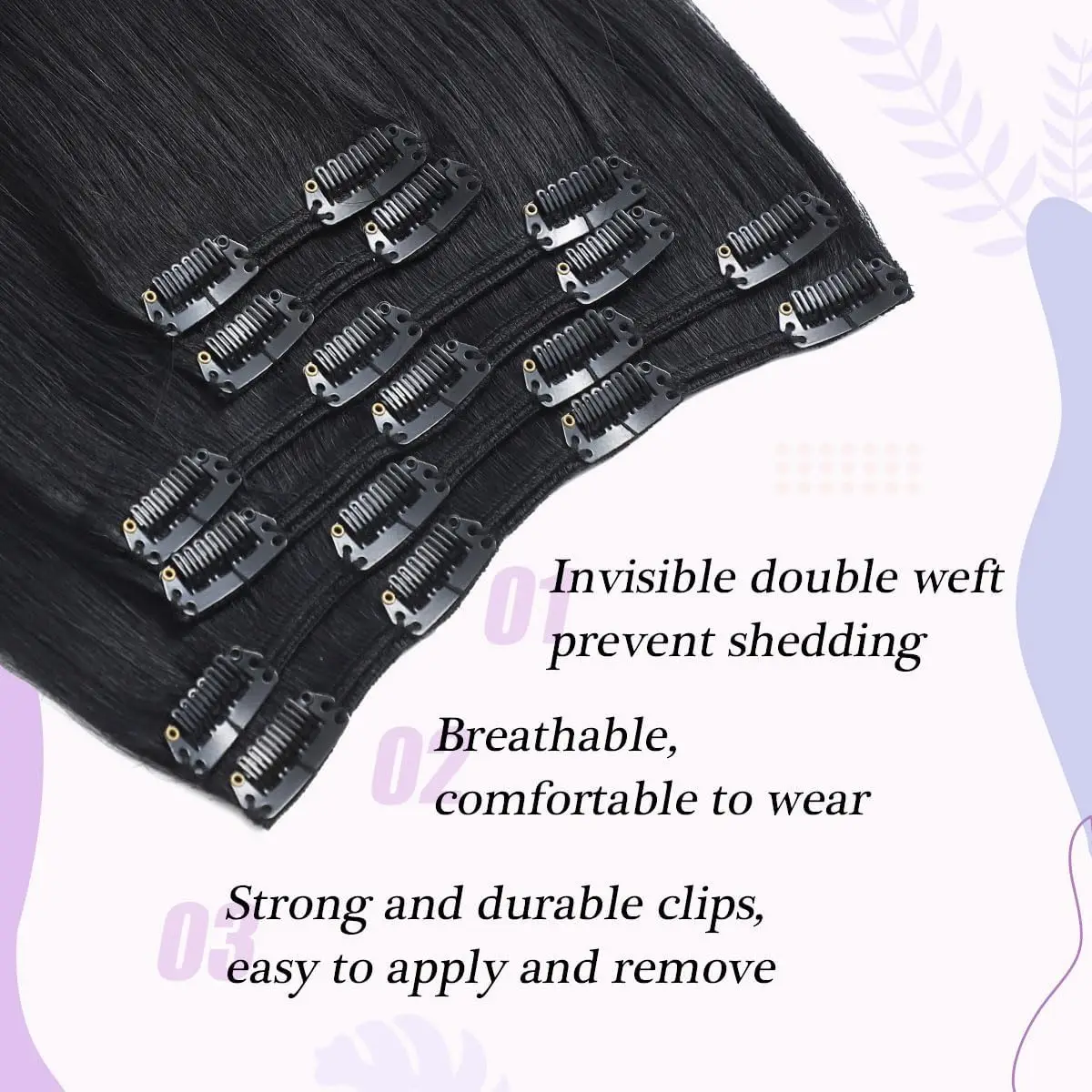 كليب في الشعر 14-22 بوصة 100% وصلة إطالة شعر طبيعي طبيعي لمقاطع شعر بشري لعذراء وصلات شعر طبيعية حقيقية