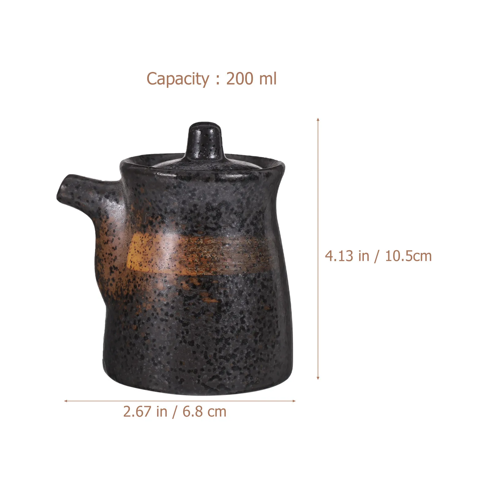 2Pcs Soy Sauce Container Ceramic Multi-Function Oil Dispenser Pot Japanese Style Soy Sauce Bottle for Kitchen Use view 5