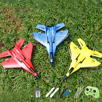 RC Glider Jet Fighter 2 Channels with Night Light Model Anti Falling Fixed Wing Aircraft for Beginners Easy to Fly Outdoor Toys