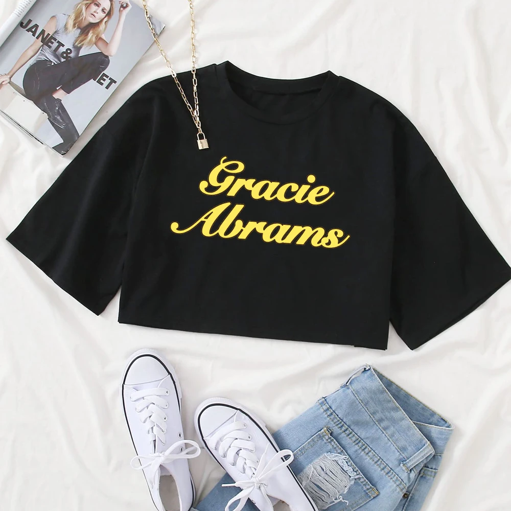 Gracie Abrams Girls O-Neck Casual Women Crop Shirts