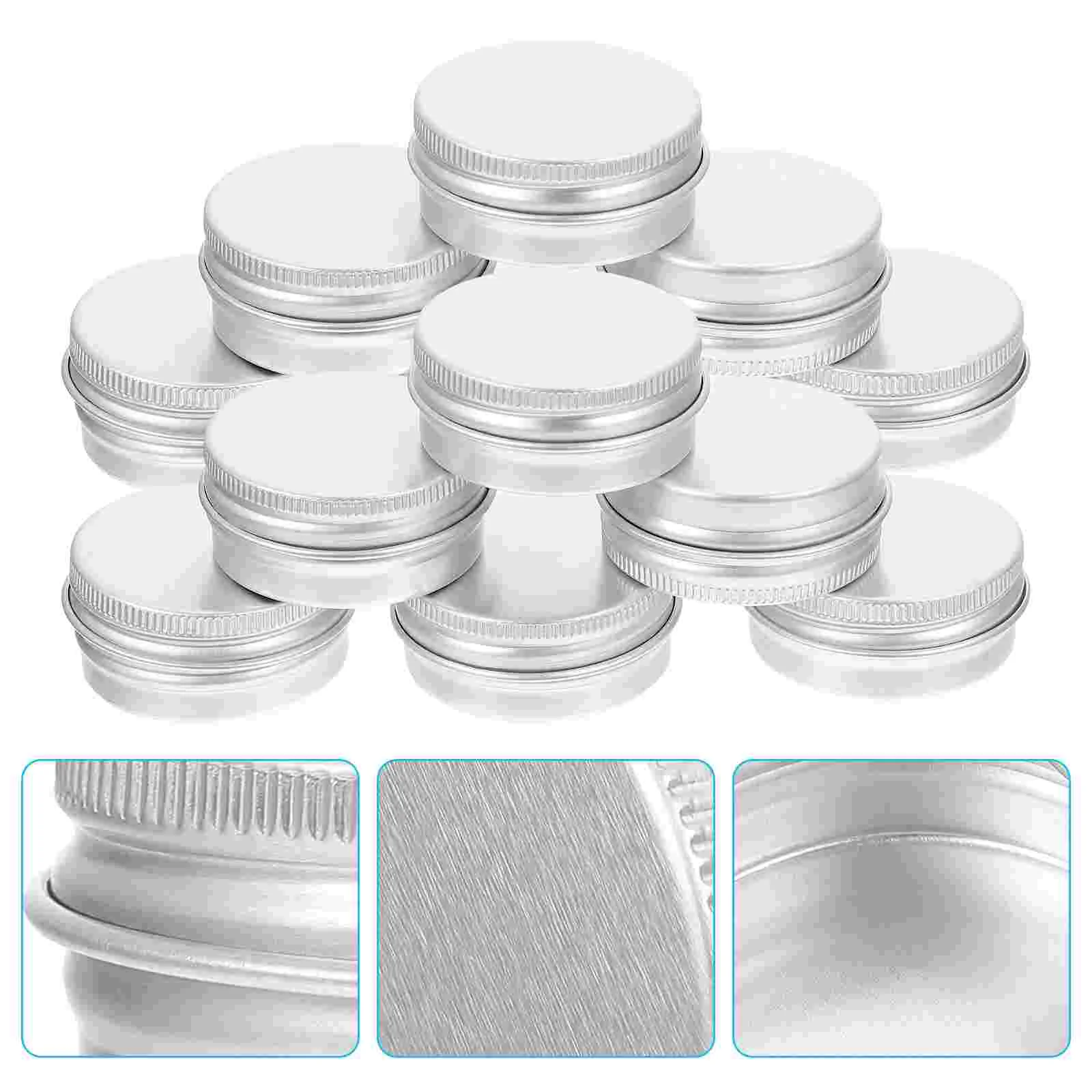 50 Uds loción facial caja redonda de aluminio tarro de almacenamiento subcontenedor de maquillaje soporte de crema cosméticos plateados muestra de viaje