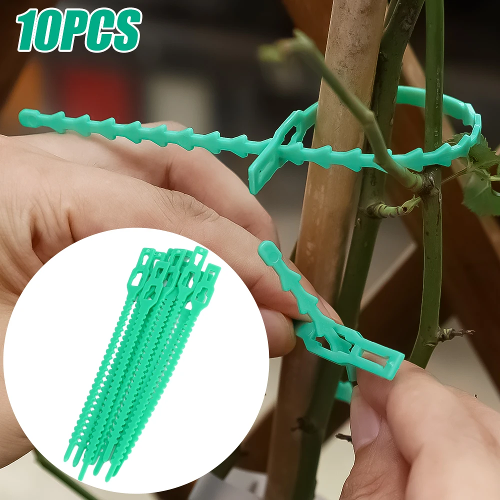 Reusable Garden Cable Ties Shrubs Fastener Tree Locking Adjustable Plastic Garden Plant Support Clips Self-locking Wholesale