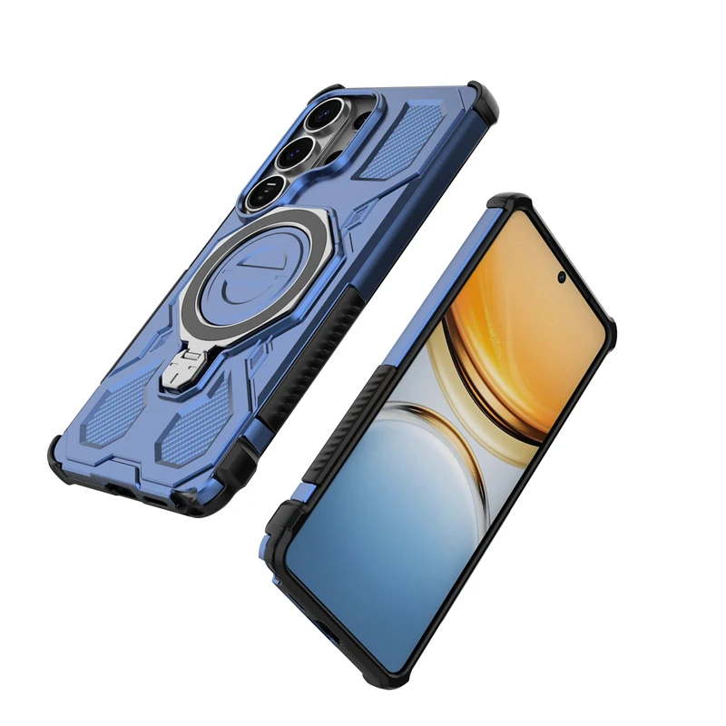 حافظة هاتف بحامل معدني لهاتف سامسونج جالاكسي S26 الترا حافظة حديد مغناطيسية لهاتف جالاكسي S26 بلس غطاء خلفي تشوهول فوندا